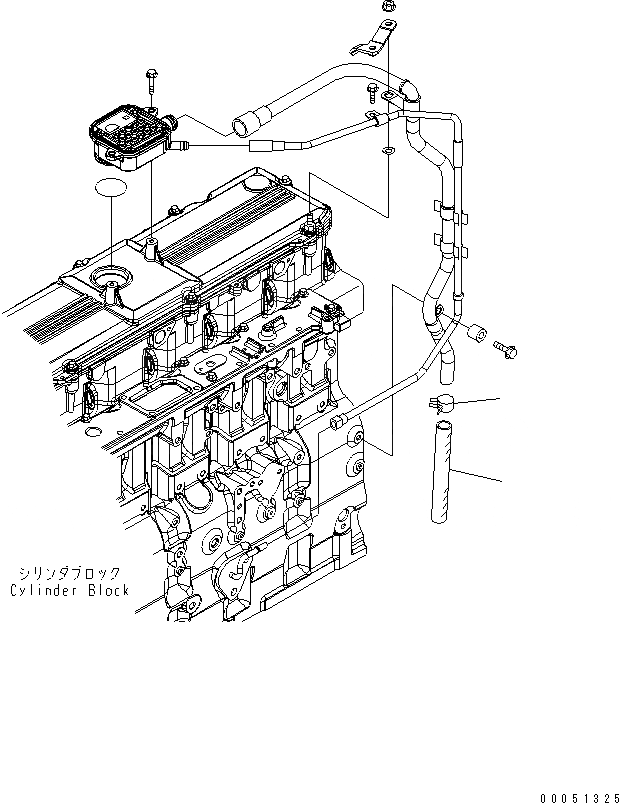 Схема запчастей Komatsu SAA6D114E-3C-WT - ПАТРУБКИ САПУНА(№887-) ДВИГАТЕЛЬ