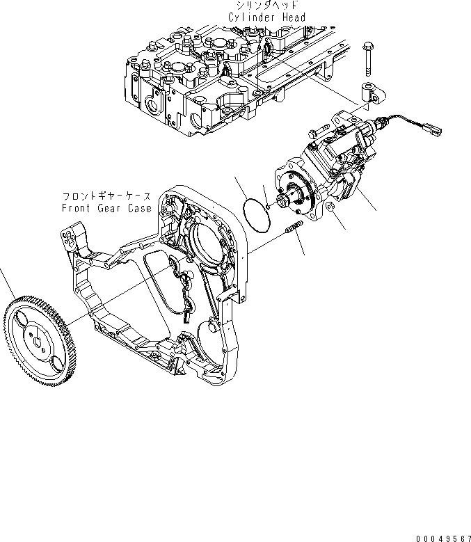 Схема запчастей Komatsu SAA6D114E-3BB-W - ТОПЛИВН. НАСОС ДВИГАТЕЛЬ