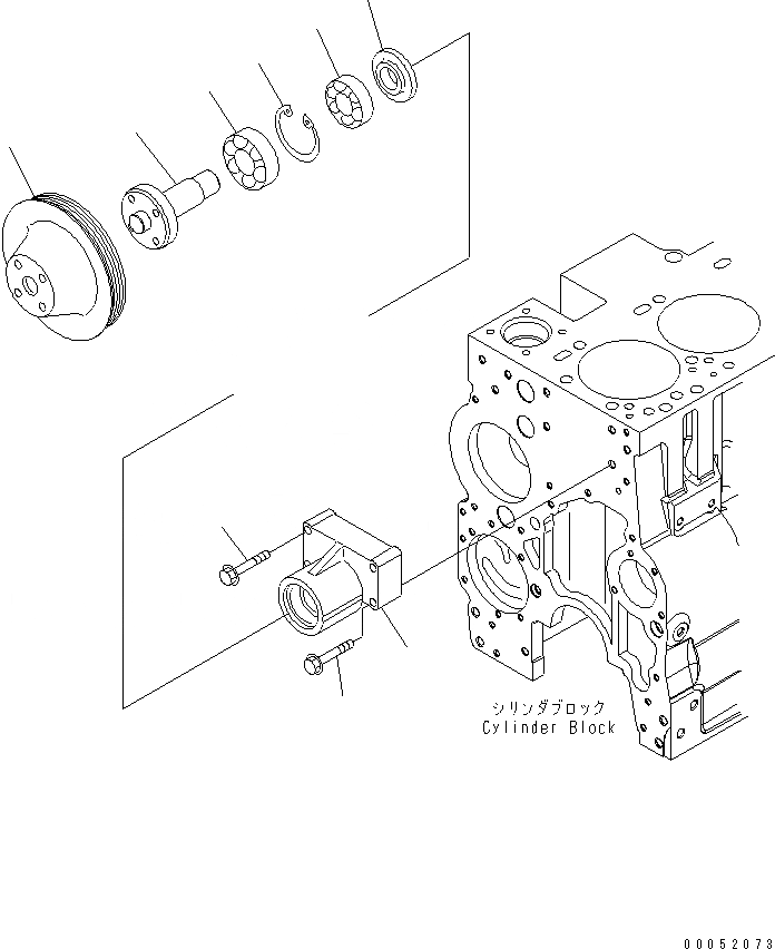 Схема запчастей Komatsu SAA6D114E-3BB-W - ПРИВОД ВЕНТИЛЯТОРА ШКИВ(№88-) ДВИГАТЕЛЬ