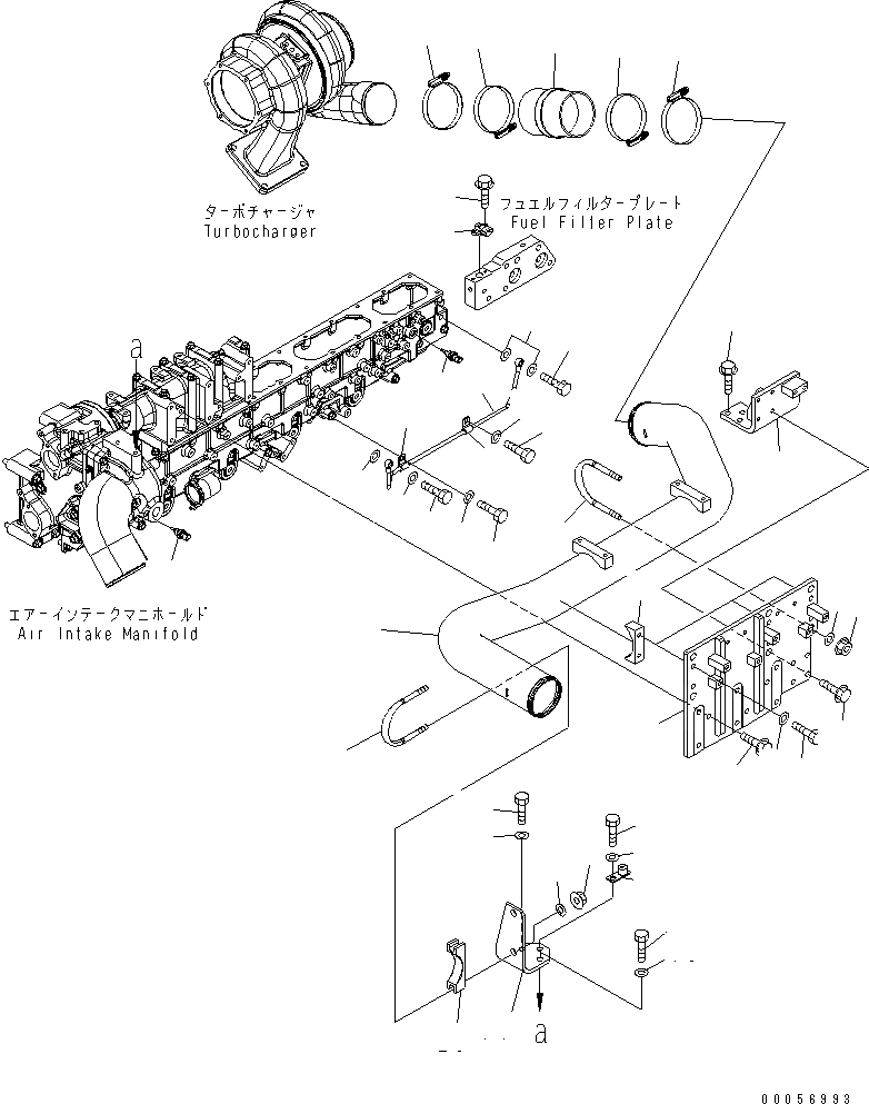 Схема запчастей Komatsu SAA6D170E-5C-R1 - ВОЗДУХОВОД ДВИГАТЕЛЬ
