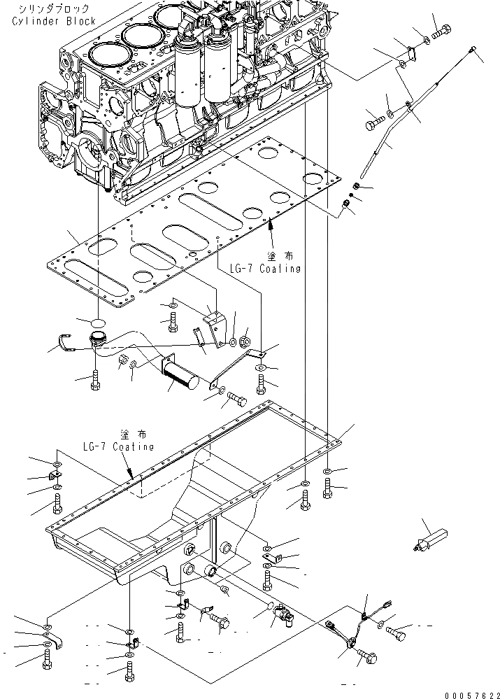 Схема запчастей Komatsu SAA6D170E-5C-R1 - МАСЛЯНЫЙ ПОДДОН И ВСАСЫВАЮЩИЙ ПАТРУБОК ДВИГАТЕЛЬ