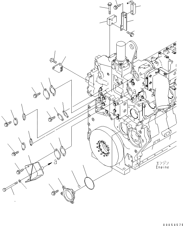 Схема запчастей Komatsu SAA6D170E-5B-R2 - ВЫПУСКН. GAS RECIRCULATION бЕЗ КЛАПАНА СПЕЦ-Я.(№-) ДВИГАТЕЛЬ