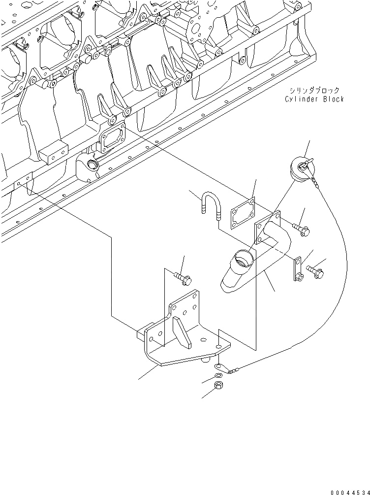 Схема запчастей Komatsu SAA6D170E-5B-R2 - МАСЛОНАЛИВНОЙ ПАТРУБОК(№-) ДВИГАТЕЛЬ