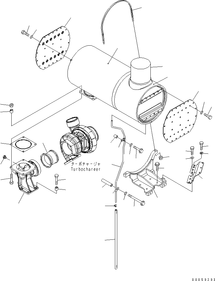 Схема запчастей Komatsu SAA6D140E-5FR-03 - ГЛУШИТЕЛЬ(№-) ДВИГАТЕЛЬ