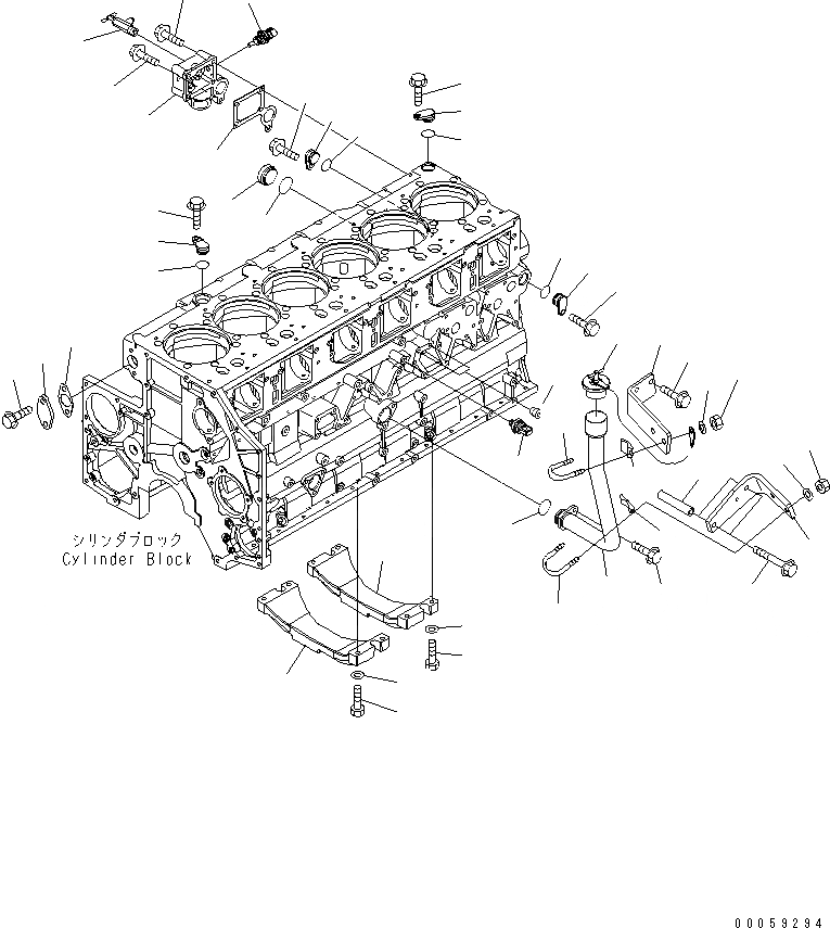 Схема запчастей Komatsu SAA6D140E-5FR-03 - ЭЛЕМЕНТЫ БЛОКА ЦИЛИНДРОВ И МАСЛОНАЛИВНОЙ ПАТРУБОК(№-) ДВИГАТЕЛЬ
