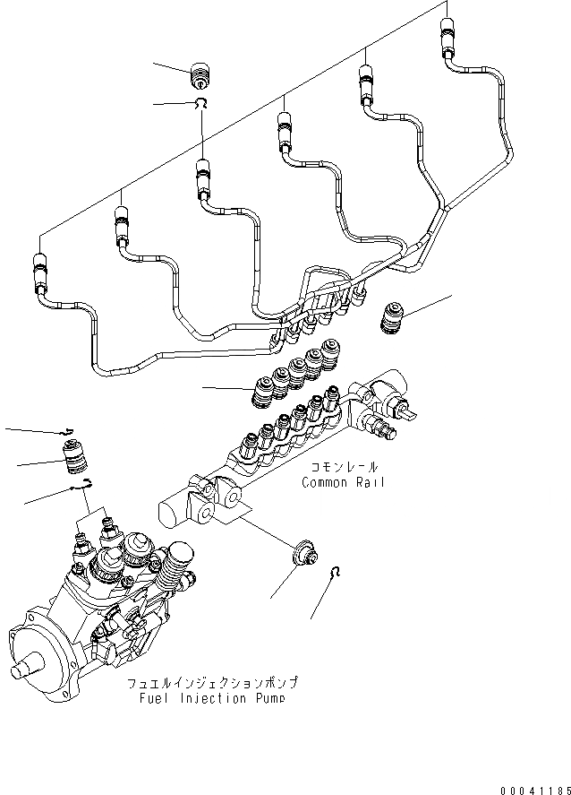 Схема запчастей Komatsu SAA6D140E-5FR-03 - ТОПЛИВН. ПОДАЮЩ. ТРУБКА СОЕД-Е СУППОРТ ДВИГАТЕЛЬ