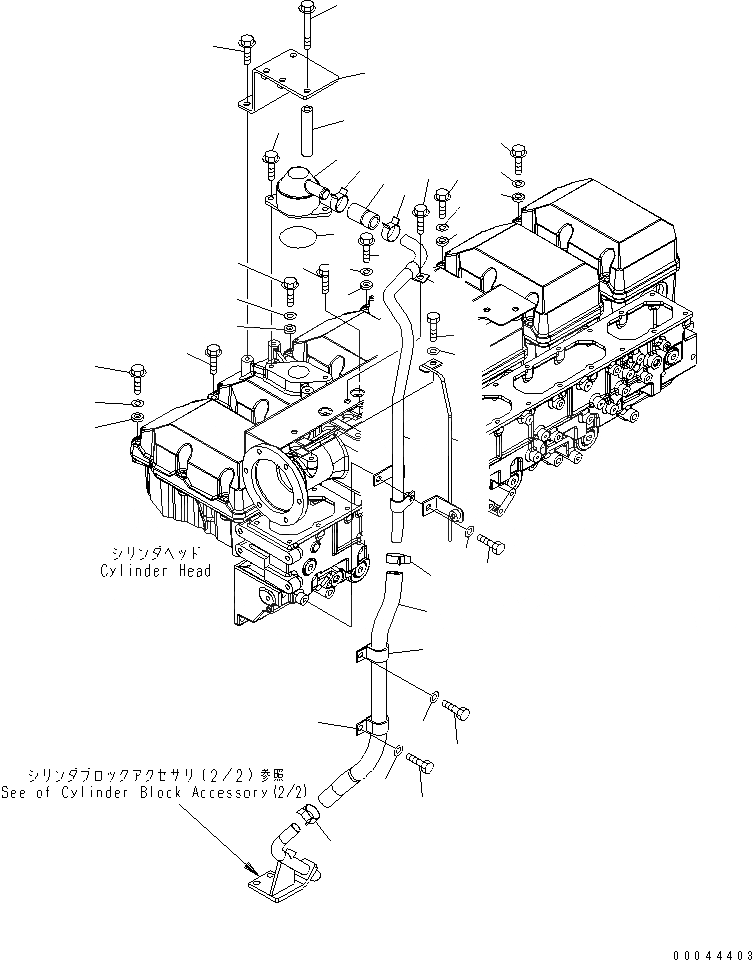 Схема запчастей Komatsu SAA6D170E-5BR-W - КРЫШКА ГОЛОВКИ КОМПОНЕНТЫ(№-) ДВИГАТЕЛЬ