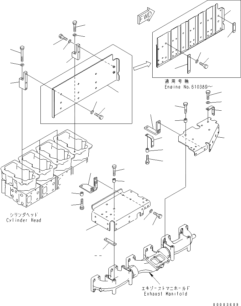 Схема запчастей Komatsu SAA6D170E-5BR-W - ТЕРМОЗАЩИТА (/)(№-) ДВИГАТЕЛЬ