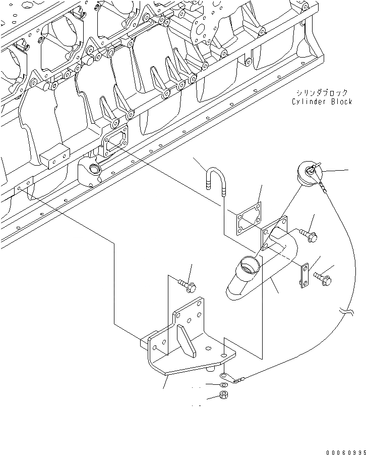 Схема запчастей Komatsu SAA6D170E-5BR-W - МАСЛОНАЛИВНОЙ ПАТРУБОК (ПОДОГРЕВАТЕЛЬ ХЛАДАГЕНТА СПЕЦ-Я.)(№-) ДВИГАТЕЛЬ