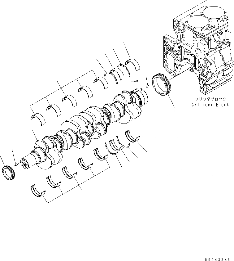 Схема запчастей Komatsu SAA6D170E-5CR-W - КОЛЕНВАЛ ДВИГАТЕЛЬ