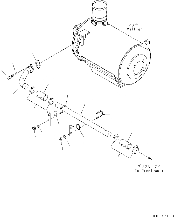 Схема запчастей Komatsu SAA6D170E-5CR-W - ЭЖЕКТОР ВЫХЛОПНЫХ ГАЗОВ ДВИГАТЕЛЬ