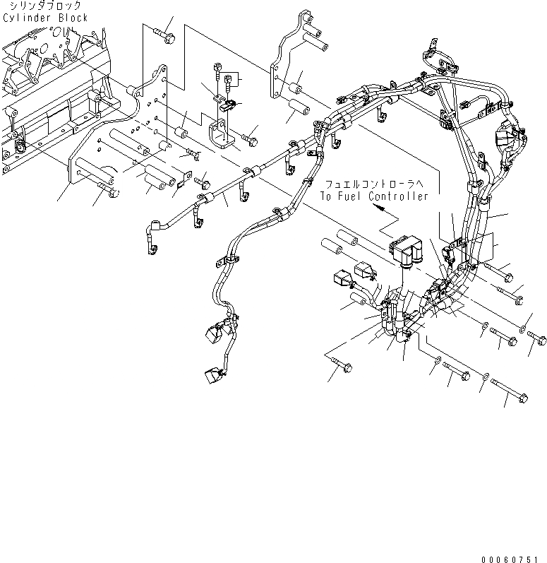 Схема запчастей Komatsu SAA6D140E-5FR-W - ЭЛЕКТР. ЭЛЕКТРОПРОВОДКА (/)(№-8) ДВИГАТЕЛЬ