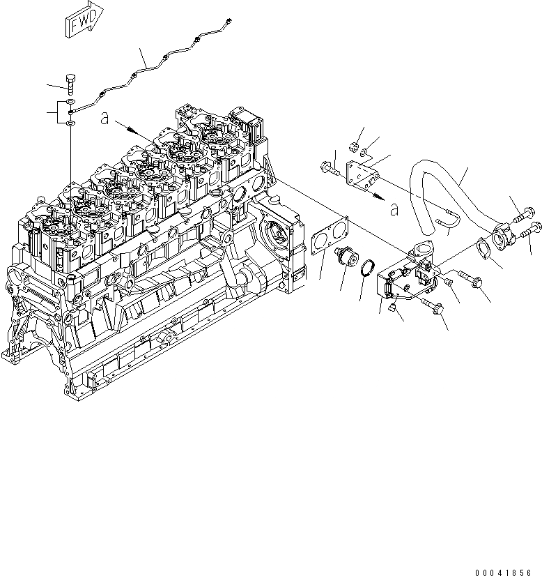 Схема запчастей Komatsu SAA6D140E-5HR-W - ТЕРМОСТАТ И ВОЗДУШН. ВЕНТИЛЯЦИЯ(№-) ДВИГАТЕЛЬ