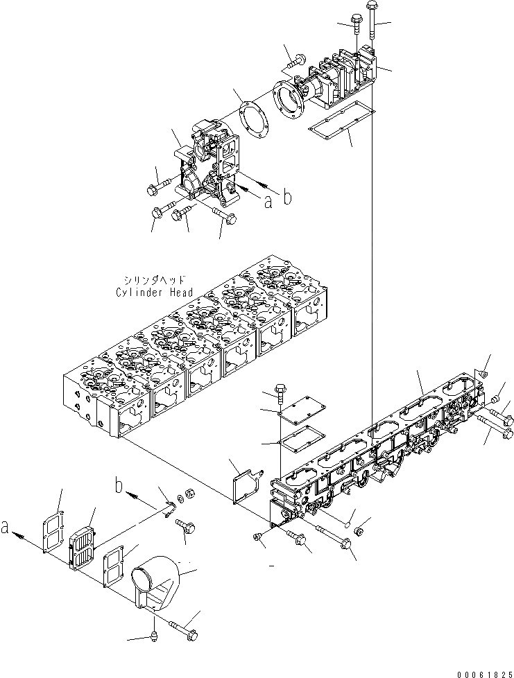 Схема запчастей Komatsu SAA6D170E-5AR-W - ТРУБОПРОВОД ВПУСКА ВОЗДУХА И СОЕДИН-Е(№-) ДВИГАТЕЛЬ