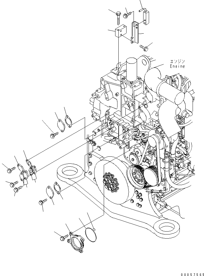 Схема запчастей Komatsu SAA6D170E-5AR-W - КРЫШКА(ВЫПУСКН. GAS RE-CIRCULATION бЕЗ КЛАПАНА) ДВИГАТЕЛЬ