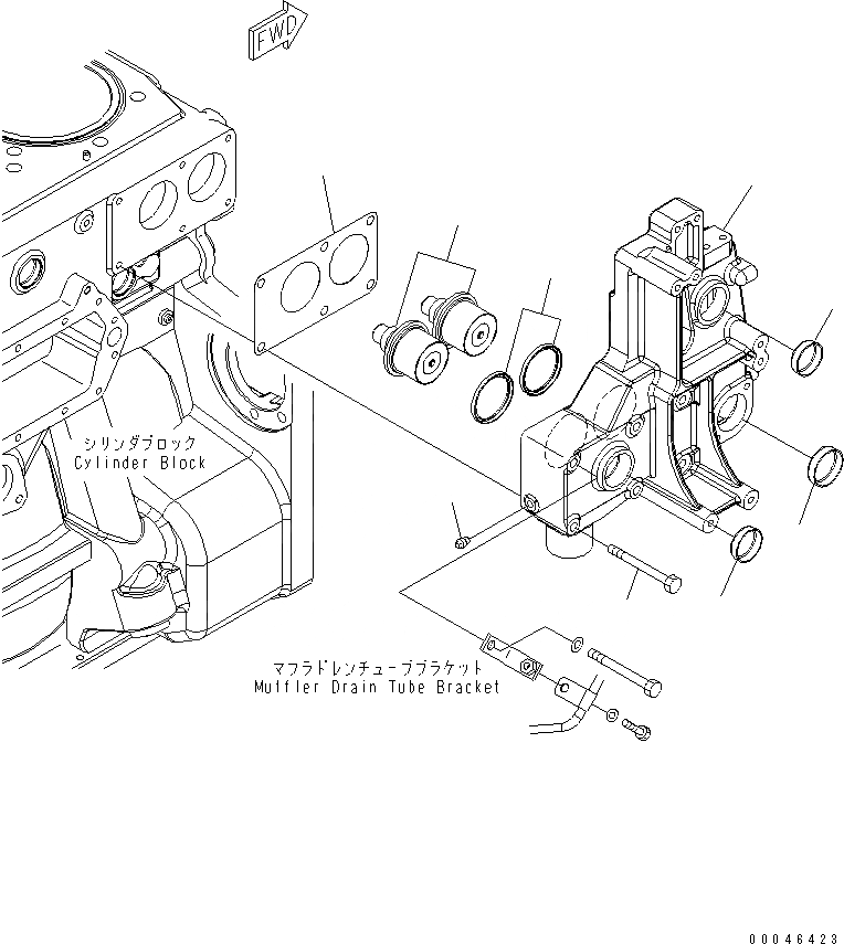 Схема запчастей Komatsu SAA6D170E-5AR-W - ТЕРМОСТАТ И ТЕРМОСТАТ(№7-) ДВИГАТЕЛЬ