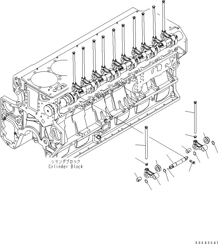 Схема запчастей Komatsu SAA6D170E-5AR-W - ТОЛКАТЕЛЬ КЛАПАНА И PUSH ROD ДВИГАТЕЛЬ