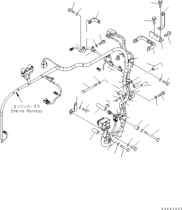 Схема запчастей Komatsu SAA6D170E-5AR-W - КАБЕЛЬ СУППОРТ (/)(№-) ДВИГАТЕЛЬ