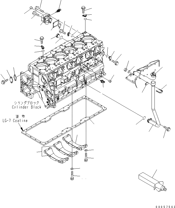 Схема запчастей Komatsu SAA6D140E-5BR-W - ЭЛЕМЕНТЫ БЛОКА ЦИЛИНДРОВ (НИЖН. РАМА И МАСЛОНАЛИВНОЙ ПАТРУБОК)(№-) ДВИГАТЕЛЬ