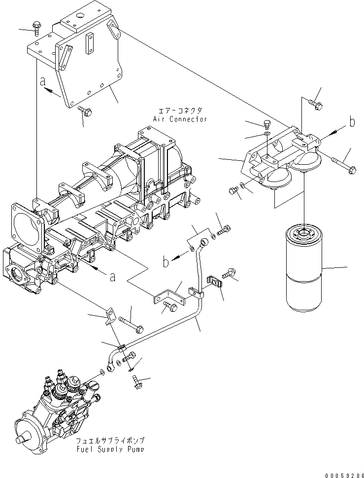 Схема запчастей Komatsu SAA6D140E-5BR-W - ТОПЛИВН. ФИЛЬТР. (РЕЗЬБА -/8)(№-) ДВИГАТЕЛЬ