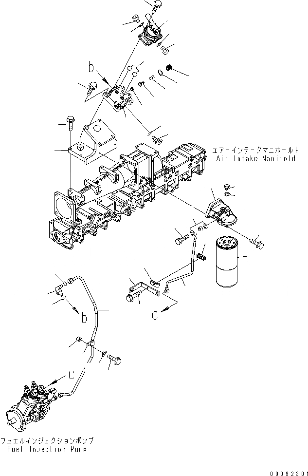 Схема запчастей Komatsu SAA6D140E-5BR-W - ТОПЛИВН. ФИЛЬТР. И PОБОД КОЛЕСАING НАСОС(№7-9) ДВИГАТЕЛЬ