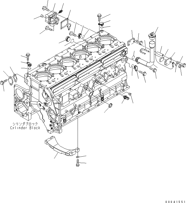 Схема запчастей Komatsu SAA6D140E-5GR-W - ЭЛЕМЕНТЫ БЛОКА ЦИЛИНДРОВ(№-) ДВИГАТЕЛЬ