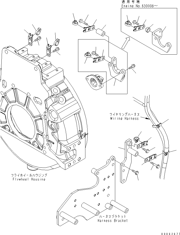 Схема запчастей Komatsu SAA6D140E-5GR-W - ЭЛЕКТР. ЭЛЕКТРОПРОВОДКА (/)(№-) ДВИГАТЕЛЬ