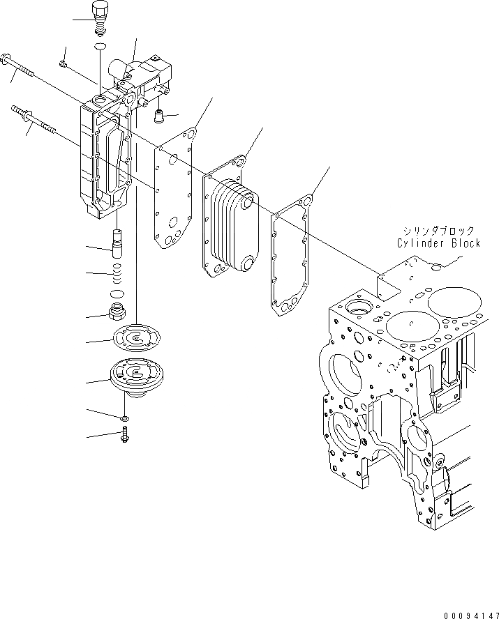 Схема запчастей Komatsu SAA6D114E-3D-WT - МАСЛООХЛАДИТЕЛЬ ДВИГАТЕЛЬ