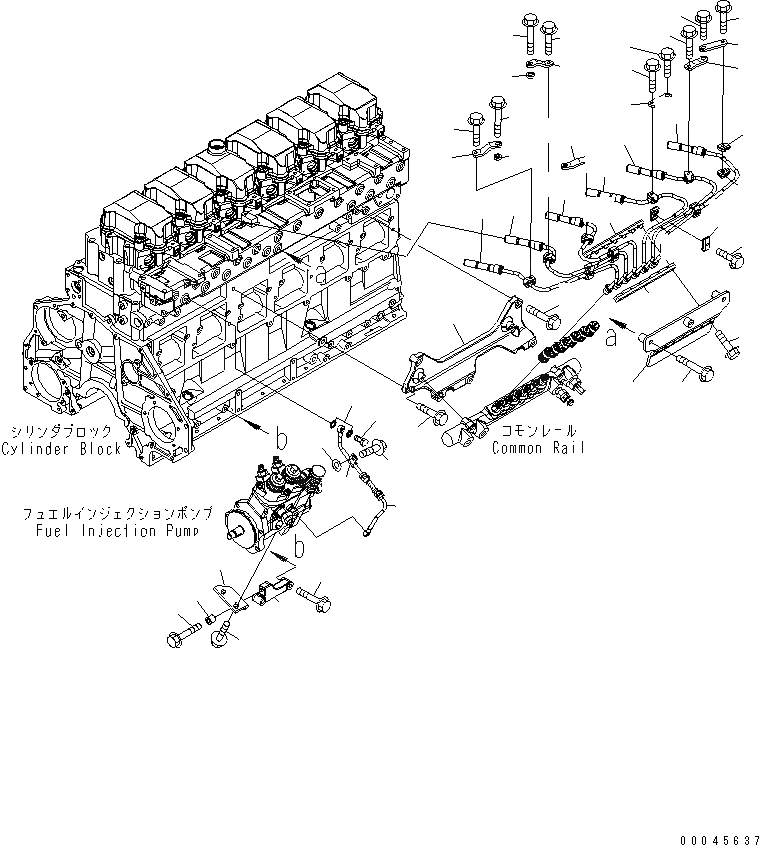 Схема запчастей Komatsu SAA6D125E-5F-02 - ТОПЛИВН. ПОДАЮЩ. ТРУБЫ И СИСТЕМА СМАЗКИ МАСЛОПРОВОДЯЩАЯ ЛИНИЯ ДВИГАТЕЛЬ