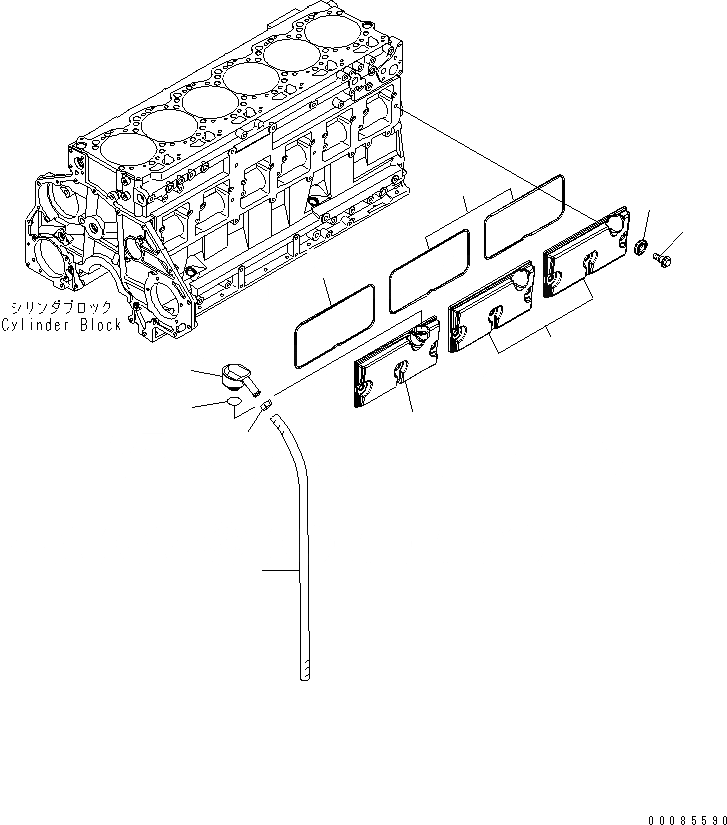 Схема запчастей Komatsu SAA6D125E-5G-02 - КРЫШКА ТОЛКАТЕЛЕЙ КЛАПАНА И САПУН(№9-) ДВИГАТЕЛЬ