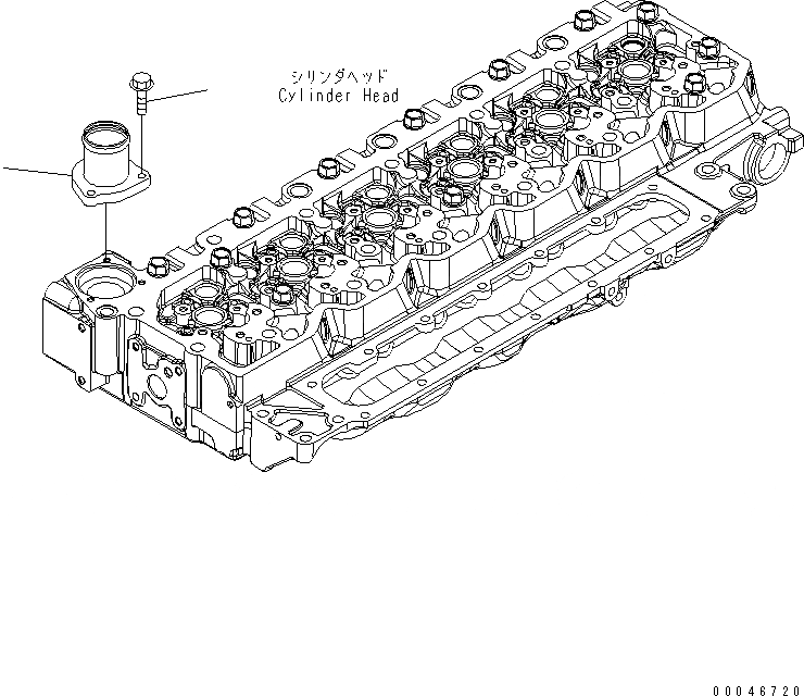 Схема запчастей Komatsu SAA6D107E-1E-W1 - ВОДН. ВЫПУСКН. СОЕДИН-Е ДВИГАТЕЛЬ