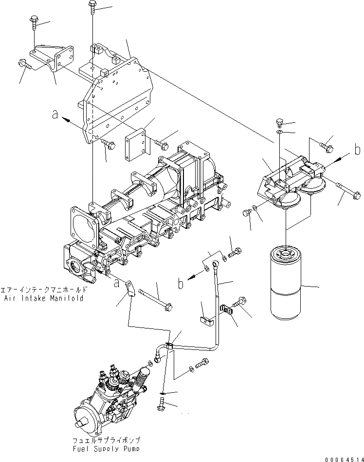 Схема запчастей Komatsu SAA6D140E-5CR-W - ТОПЛИВН. ФИЛЬТР. (РЕЗЬБА -/8)(№-) ДВИГАТЕЛЬ