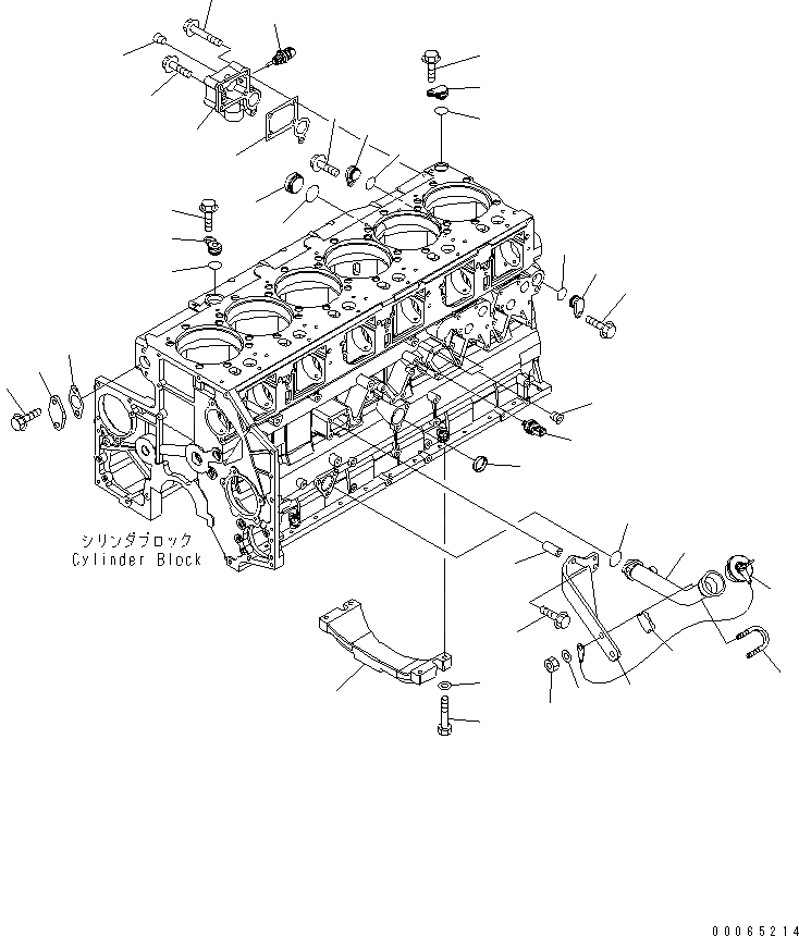 Схема запчастей Komatsu SAA6D140E-5AR-W - ЭЛЕМЕНТЫ БЛОКА ЦИЛИНДРОВ (НИЖН. РАМА И МАСЛОНАЛИВНОЙ ПАТРУБОК)(№-) ДВИГАТЕЛЬ