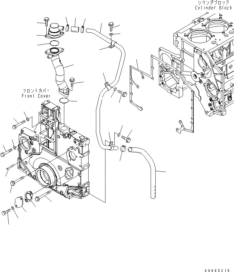 Схема запчастей Komatsu SAA6D140E-5AR-W - ЭЛЕМЕНТЫ ПЕРЕДН. КРЫШКИ (ЭЛЕМЕНТЫ КРЕПЛЕНИЯ И САПУН)(№-) ДВИГАТЕЛЬ