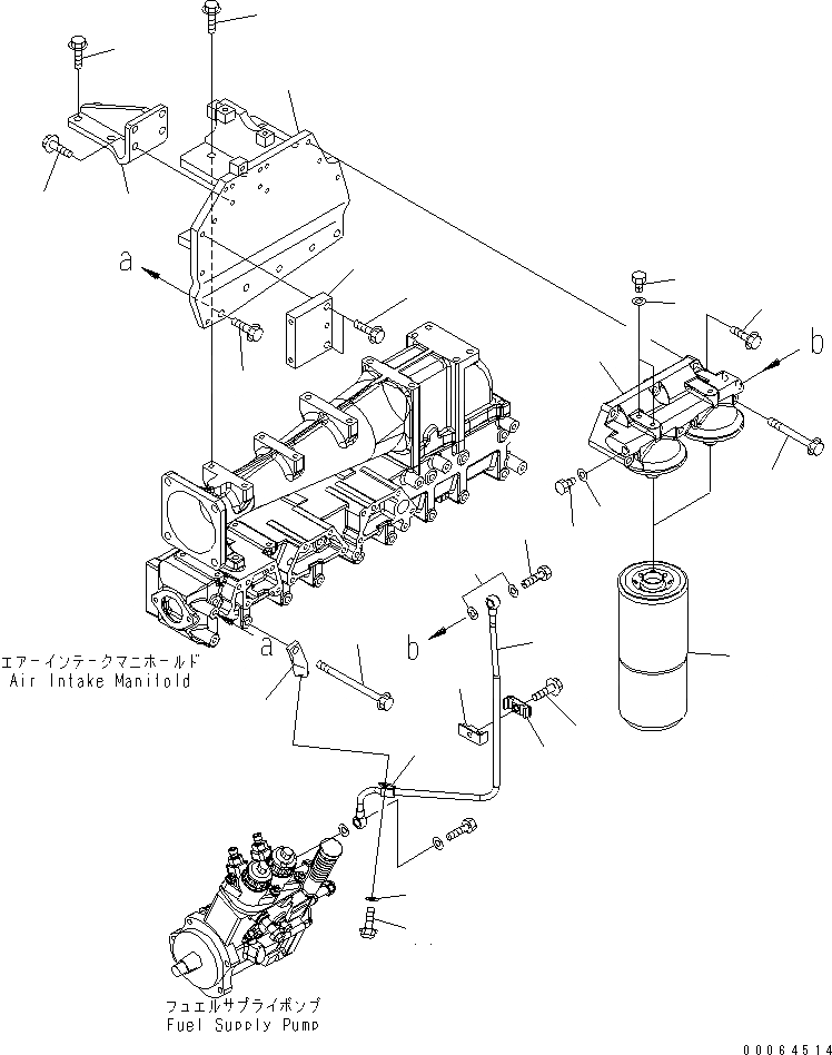Схема запчастей Komatsu SAA6D140E-5ER-W - ТОПЛИВН. ФИЛЬТР. (РЕЗЬБА -/8)(№-) ДВИГАТЕЛЬ