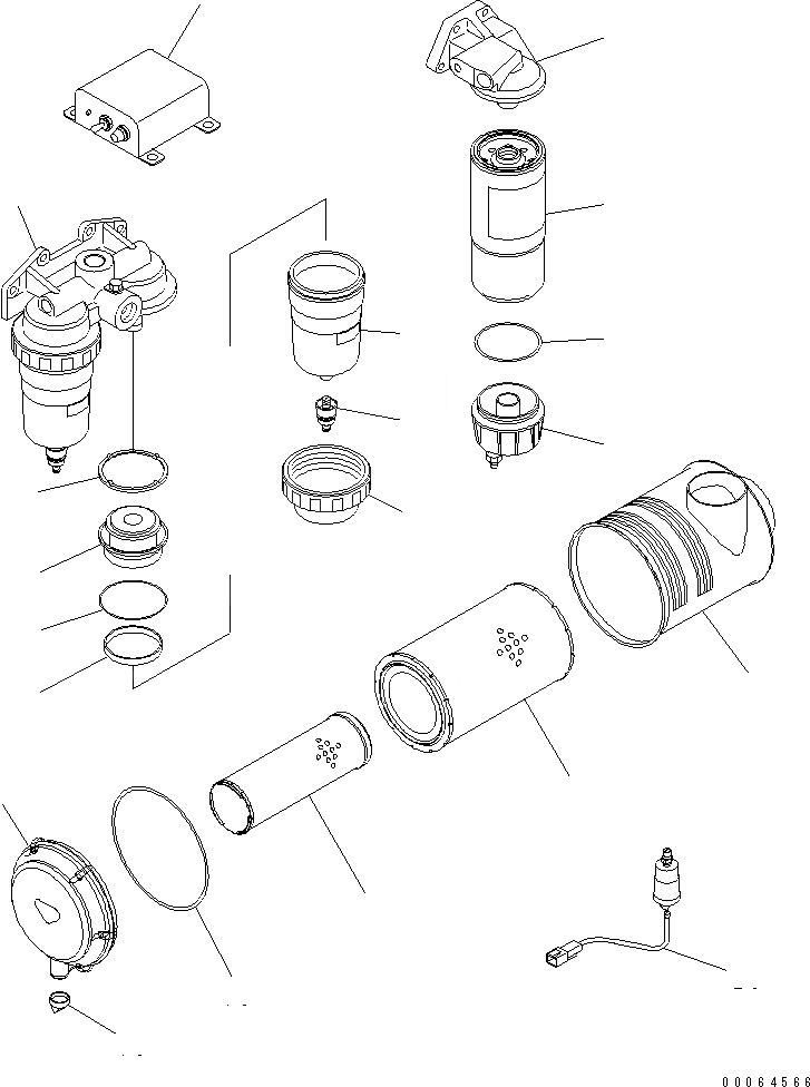 Схема запчастей Komatsu SAA6D140E-5ER-W - ВОДООТДЕЛИТЕЛЬ И ТАЙМЕР (ШАССИ КРЕПЛЕНИЕ)(№-) ДВИГАТЕЛЬ