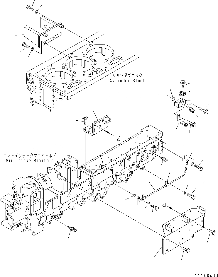Схема запчастей Komatsu SAA6D170E-5DR-W - ДАТЧИК И СЛИВН. ТРУБКА(№7-) ДВИГАТЕЛЬ