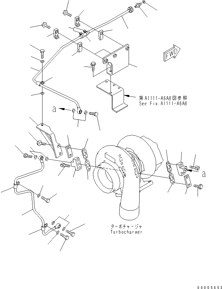 Схема запчастей Komatsu SAA6D170E-5DR-W - ТУРБОНАГНЕТАТЕЛЬ ВОДН. ГИДРОЛИНИЯ (ПОДОГРЕВАТЕЛЬ ХЛАДАГЕНТА СПЕЦ-Я.)(№7-) ДВИГАТЕЛЬ