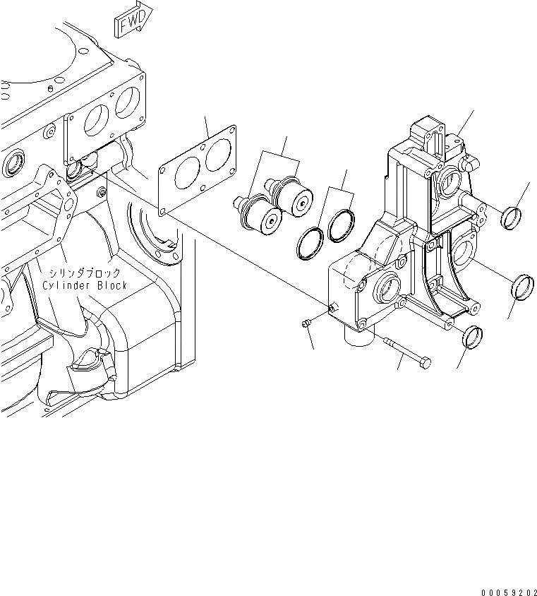 Схема запчастей Komatsu SAA6D170E-5DR-W - ТЕРМОСТАТ И ТЕРМОСТАТ(№7-) ДВИГАТЕЛЬ