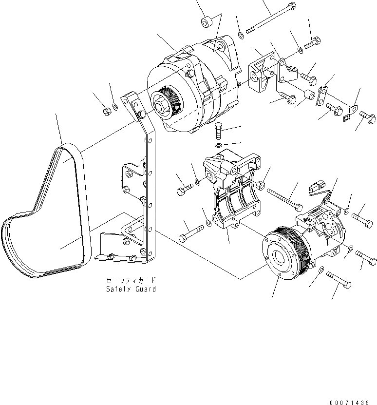 Схема запчастей Komatsu SAA6D170E-5DR-W - ГЕНЕРАТОР (9A) И FREON КОМПРЕССОР (PRE-LUBR СПЕЦ-Я.)(№8-) ДВИГАТЕЛЬ