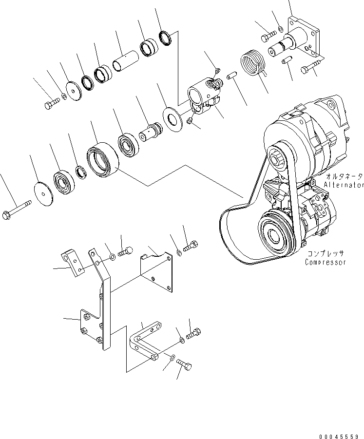 Схема запчастей Komatsu SAA6D170E-5DR-W - НАТЯЖЕНИЕ РЕМНЯ И КРЫШКА (ДЛЯ A ГЕНЕРАТОР)(№7-) ДВИГАТЕЛЬ