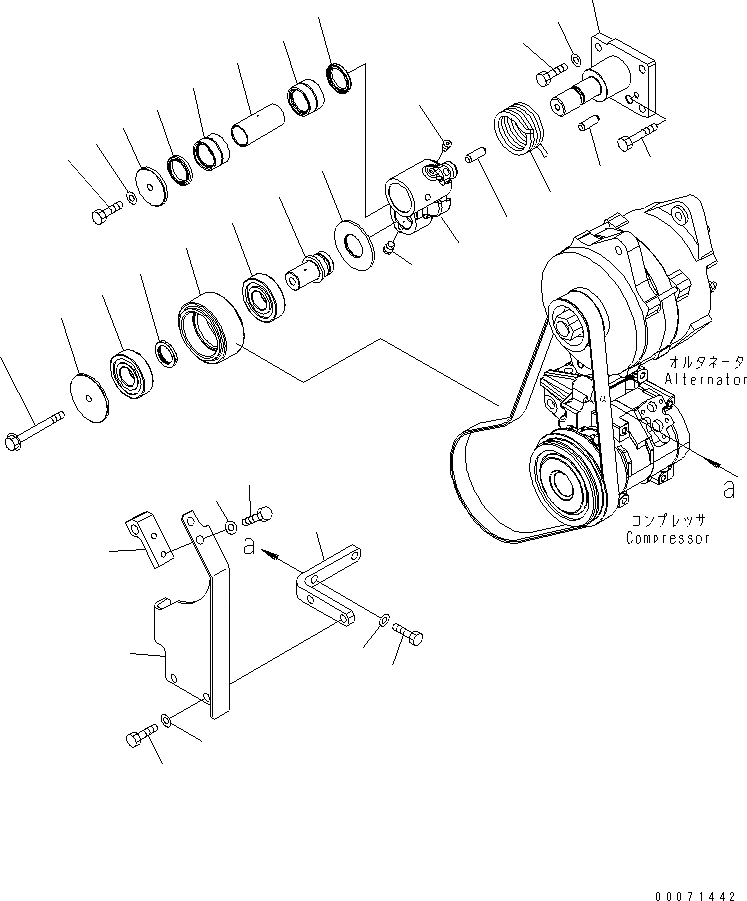 Схема запчастей Komatsu SAA6D170E-5DR-W - НАТЯЖЕНИЕ РЕМНЯ И КРЫШКА (ДЛЯ A ГЕНЕРАТОР) (PRE-LUBR СПЕЦ-Я.)(№8-) ДВИГАТЕЛЬ