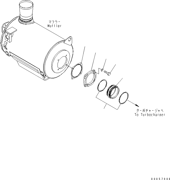 Схема запчастей Komatsu SAA6D170E-5DR-W - ГЛУШИТЕЛЬ СОЕДИНИТ. ЧАСТИ ДВИГАТЕЛЬ