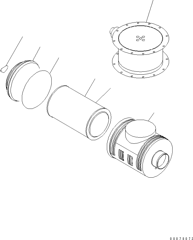 Схема запчастей Komatsu SAA6D170E-5DR-W - ВОЗДУХООЧИСТИТЕЛЬ И ПРЕФИЛЬТР(№7-) ДВИГАТЕЛЬ