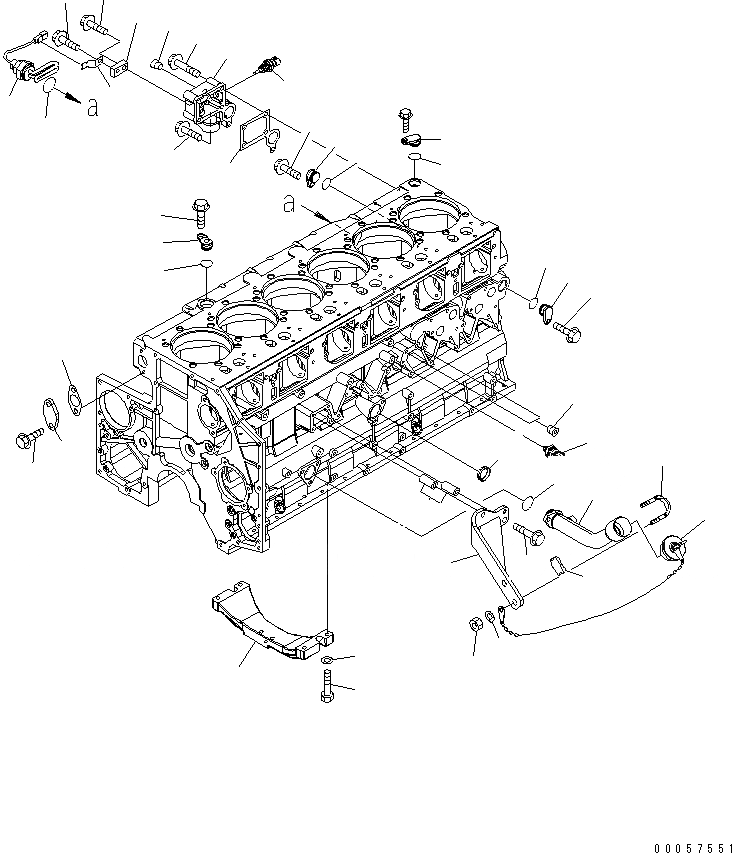 Схема запчастей Komatsu SAA6D140E-5DR-W - ЭЛЕМЕНТЫ БЛОКА ЦИЛИНДРОВ (МАСЛ. ДАТЧИК И С ПОДОГРЕВАТЕЛЬ ХЛАДАГЕНТА)(№-) ДВИГАТЕЛЬ