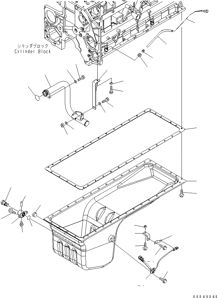 Схема запчастей Komatsu SAA6D140E-5DR-W - МАСЛЯНЫЙ ПОДДОН И ВСАСЫВАЮЩИЙ ПАТРУБОК(№-) ДВИГАТЕЛЬ