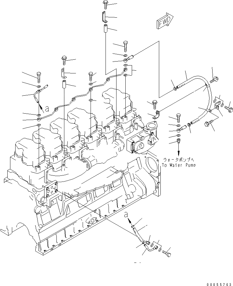 Схема запчастей Komatsu SAA6D140E-3H-8 - ВОДЯНАЯ ПОМПА (ВОДН. ОХЛАЖД-Е ТУРБОНАГНЕТАТЕЛЬ СПЕЦ-Я.)(№8-) ДВИГАТЕЛЬ