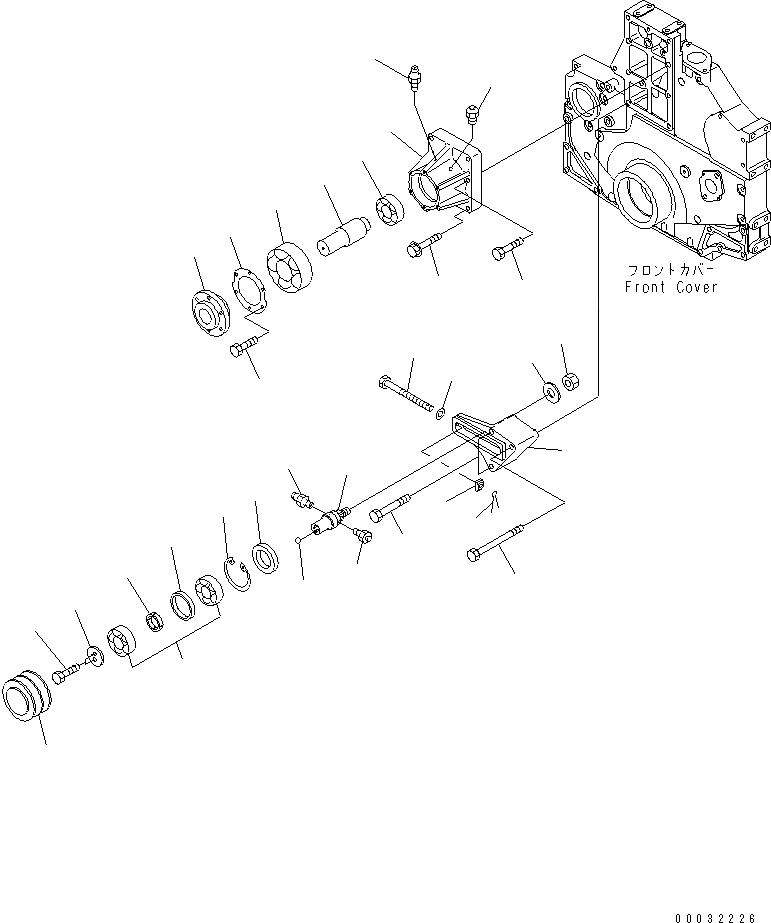 Схема запчастей Komatsu SAA6D140E-3H-8 - ПРИВОД ВЕНТИЛЯТОРА(№-) ДВИГАТЕЛЬ