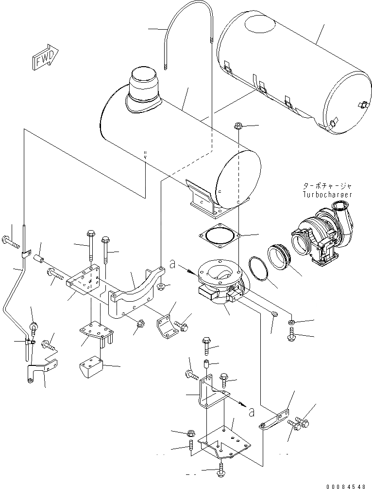 Схема запчастей Komatsu SAA6D114E-3AA-W - ГЛУШИТЕЛЬ(№87-) ДВИГАТЕЛЬ