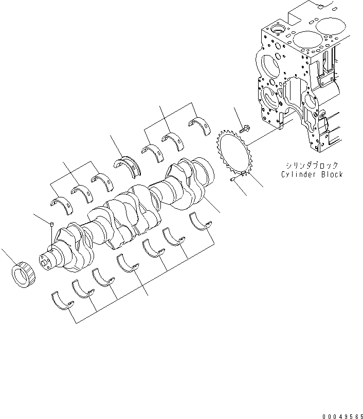 Схема запчастей Komatsu SAA6D114E-3AA-W - КОЛЕНВАЛ ДВИГАТЕЛЬ